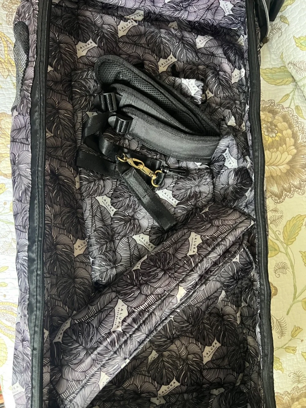 LALUKA Black Diaper Bag With Travel Bassinet Portable Baby Bed